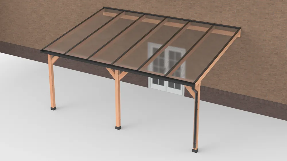 Douglas Terrasoverkapping Geschaafd Zwart Polycarbonaat Helder 600 x 400 cm Meest Verkocht