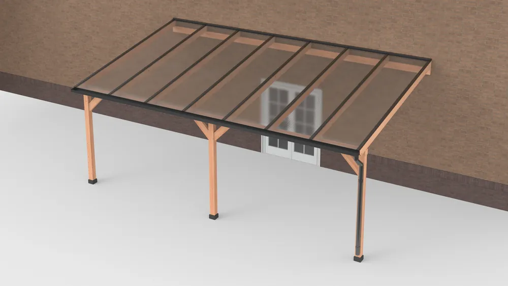 Douglas Terrasoverkapping Zwart Polycarbonaat Helder 700 x 400 cm Uitverkoop