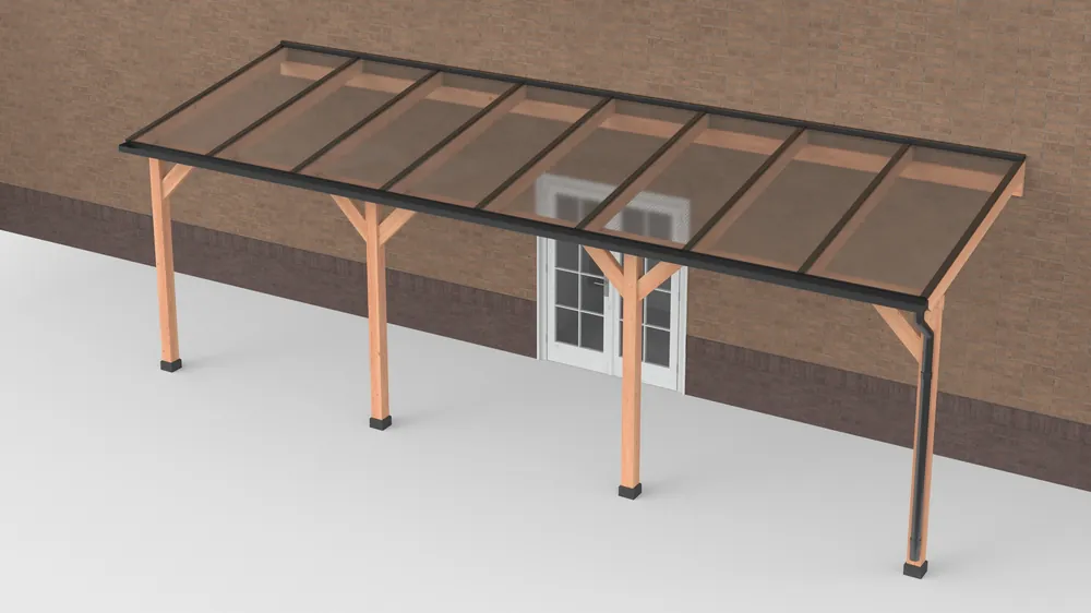 Douglas Terrasoverkapping Geschaafd Zwart Helder Polycarbonaat 800 x 250 cm Weekendaanbieding
