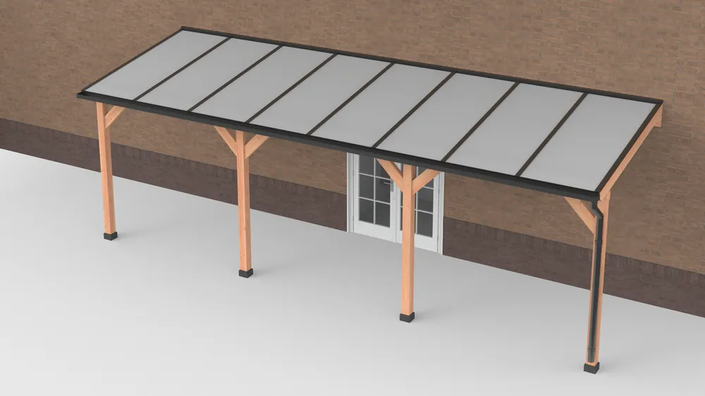 Shop Nu Douglas Terrasoverkapping Zwart Polycarbonaat Opaal Geschaafd 800 x 250 cm