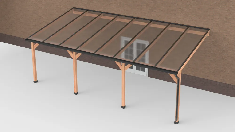 Douglas Terrasoverkapping Zwart Polycarbonaat Helder Geschaafd 800 x 400 cm Weekendaanbieding