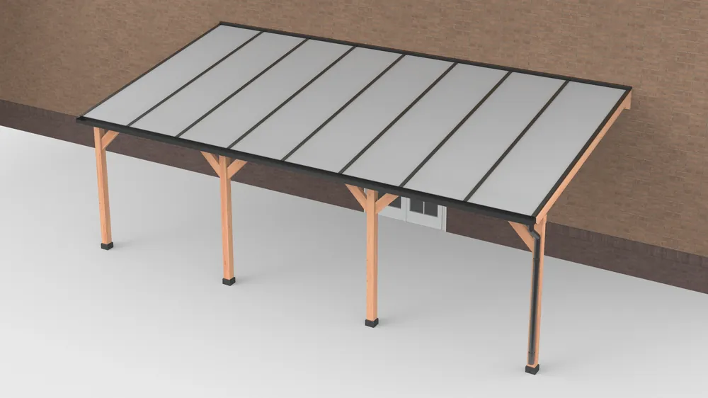 Douglas Terrasoverkapping Geschaafd Zwart Polycarbonaat Opaal 800 x 400 cm Meest Verkocht