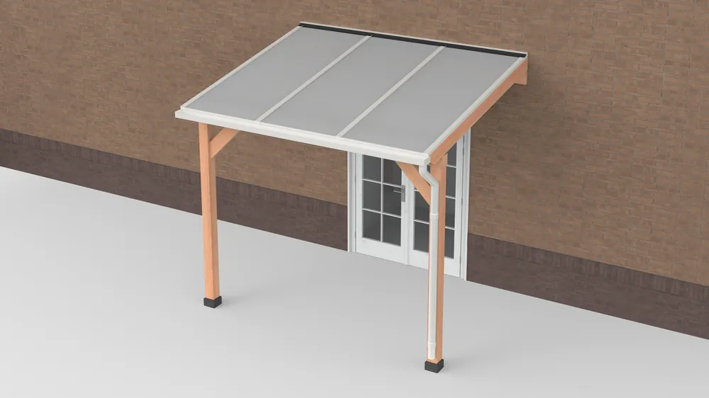 Douglas Terrasoverkapping Geschaafd Wit Polycarbonaat Opaal 300 x 250 cm Dagaanbieding