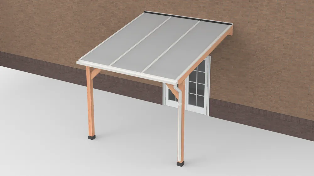 Douglas Terrasoverkapping Wit Geschaafd met Opaal Polycarbonaat 300 x 350 cm Lage Kosten
