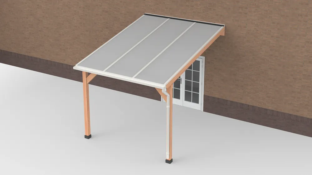 Speciale Aanbieding Douglas Terrasoverkapping Geschaafd Wit Opaal Polycarbonaat 300 x 400 cm