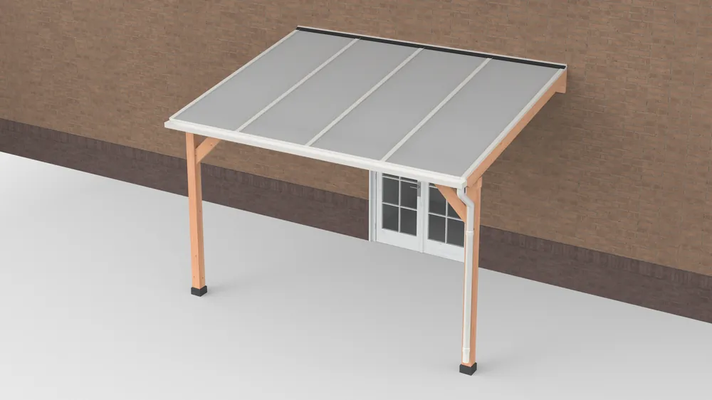 Merkproduct Douglas Terrasoverkapping Wit Geschaafd Polycarbonaat Opaal 400 x 300 cm