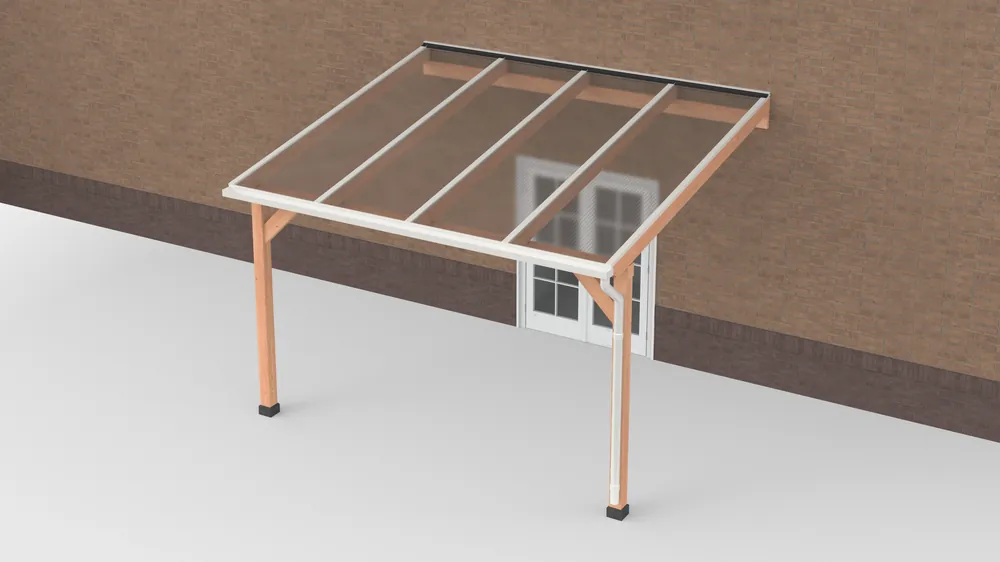 Douglas Terrasoverkapping Geschaafd Wit - Polycarbonaat Opaal 400 x 350 cm Gecertificeerd