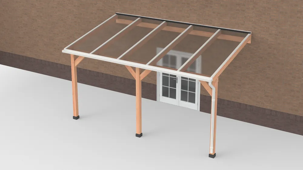 Douglas Terrasoverkapping Geschaafd Wit Polycarbonaat Helder 500 x 300 cm Beperkt Aanbod