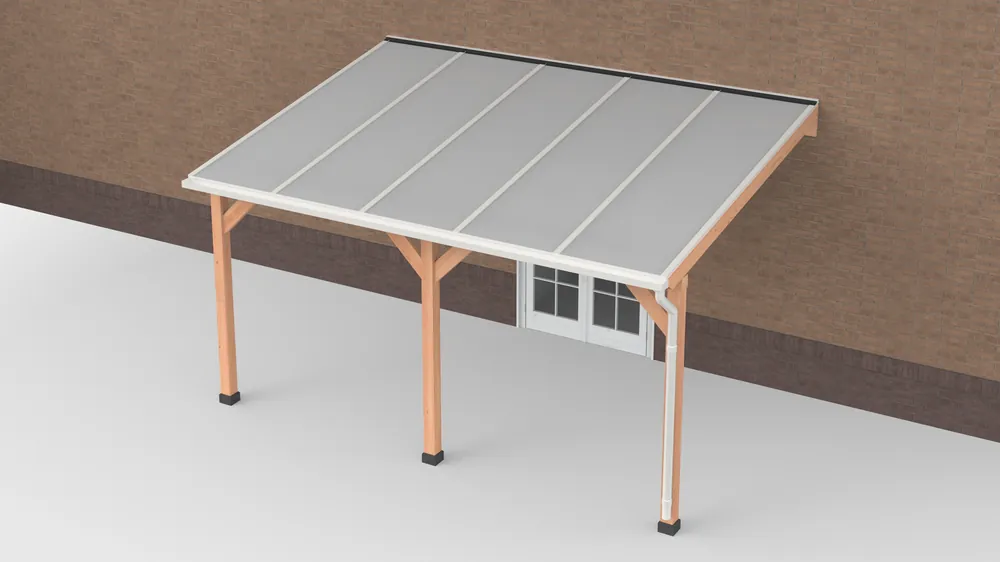 Douglas Terrasoverkapping Wit Polycarbonaat Opaal Geschaafd 500 x 350 cm Dagaanbieding