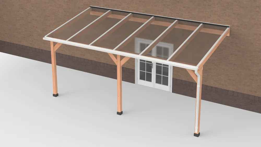 Gratis Retour Douglas Terrasoverkapping Geschaafd Wit Helder Polycarbonaat 600 x 300 cm