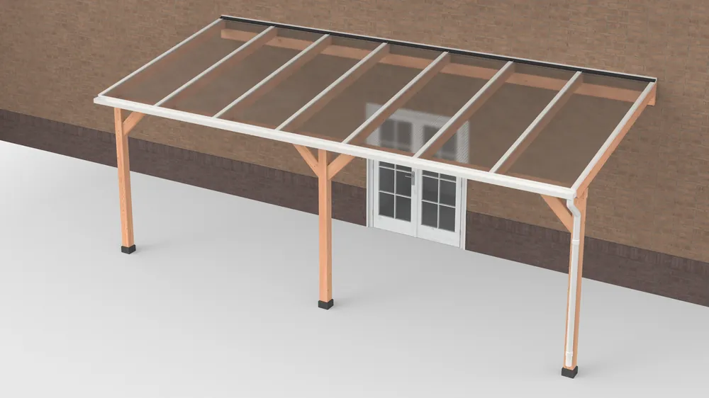 Douglas Terrasoverkapping Wit Polycarbonaat Helder Geschaafd 700 x 300 cm Gratis Retour