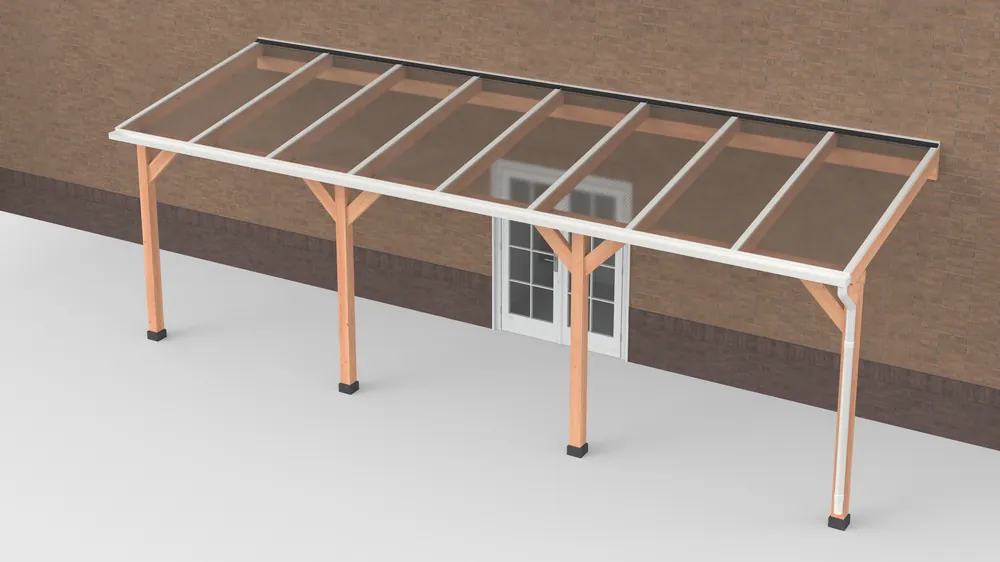 Bestseller Douglas Terrasoverkapping Wit Polycarbonaat Helder Geschaafd 800 x 250 cm