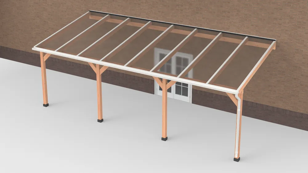 Douglas Terrasoverkapping Geschaafd Wit Polycarbonaat Helder 800 x 350 cm Korting