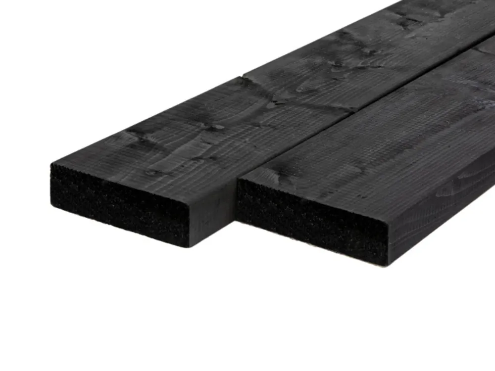 Vuren Balk 4.5 x 16 cm (45 x 160 mm) Zwart Gedompeld - Lengte 500 cm Direct Verzonden