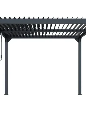Aluminium Pergola met Lamellen Zwart 300 x 300 cm Meest Verkocht