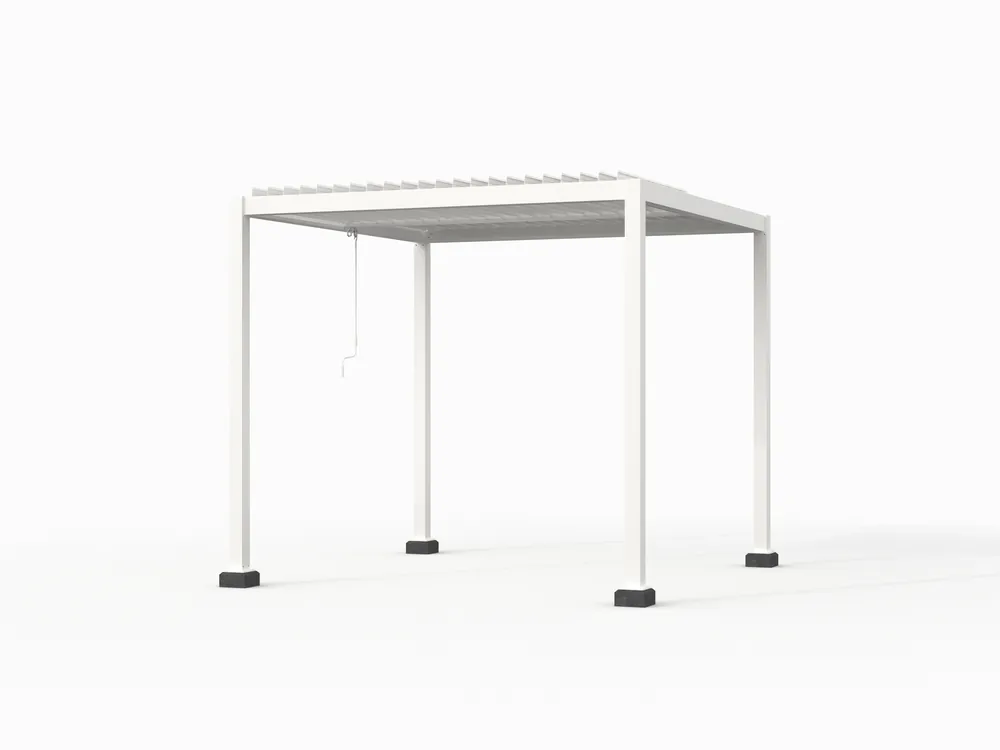 Aluminium Pergola met Lamellen Wit 300 x 300 cm Korting