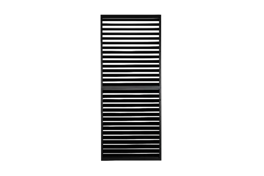 Weekendaanbieding Louvre Scherm Aluminium Zwart 90 x 218 cm