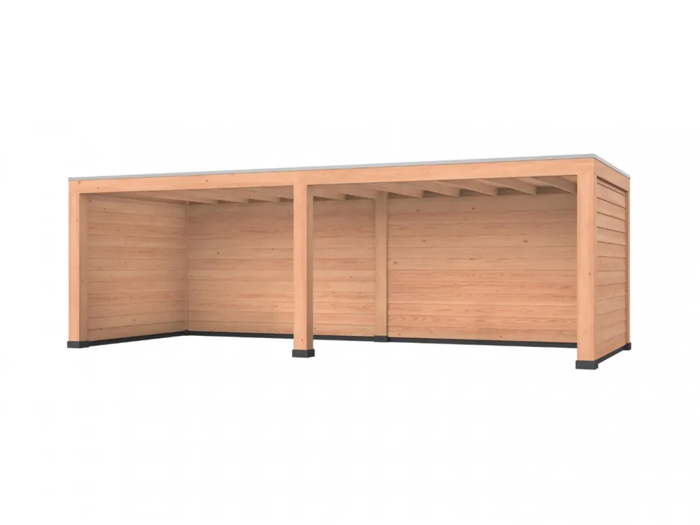 Alleen Vandaag Douglas overkapping, 750 x 300, met achterwand en twee zijwanden, Westwood Robuust