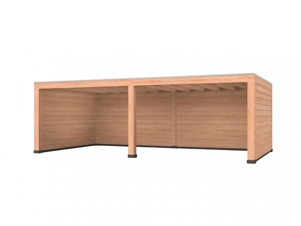 Lage Kosten Douglas overkapping, 750 x 400, met achterwand en twee zijwanden, Westwood Robuust