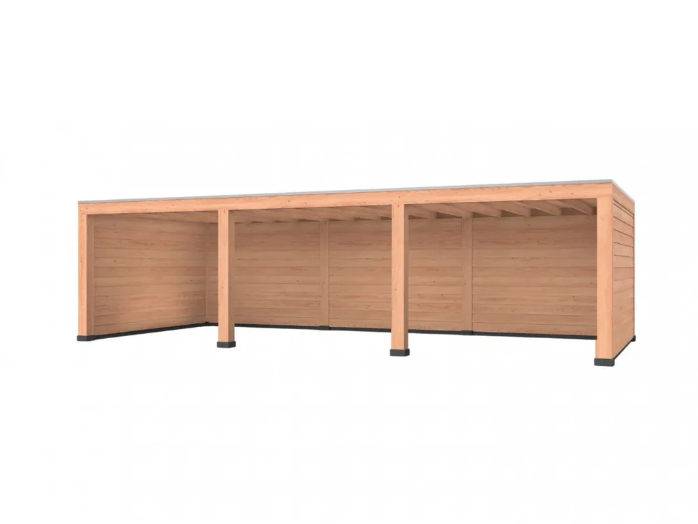 Lage Prijs Douglas overkapping, 900 x 400, met achterwand en twee zijwanden, Westwood Robuust