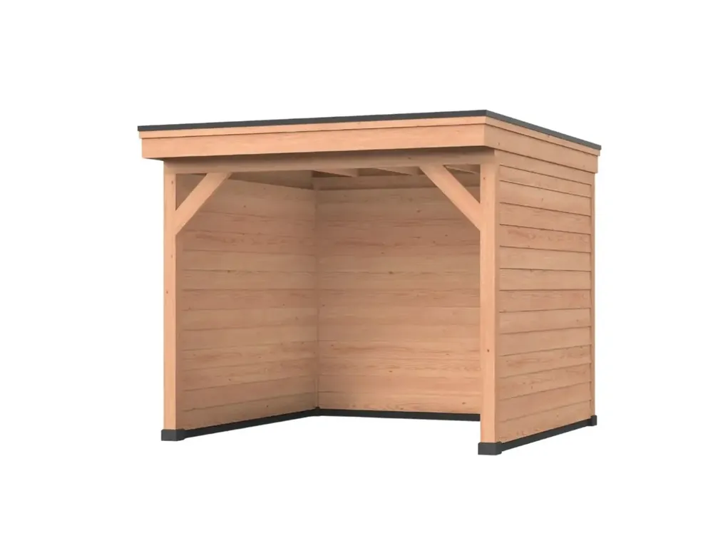 Flitsaanbieding Douglas overkapping, 300 x 250, Met achterwand en twee zijwanden, Westwood DIY