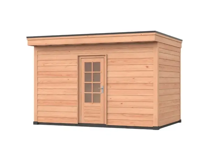 Tijdelijk Beschikbaar Douglas overkapping, 400 x 250, Met achterwand en schuur, Westwood DIY