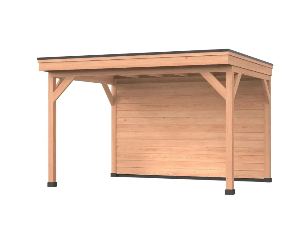 Beperkte Voorraad Douglas overkapping, 400 x 300, Met achterwand, Westwood DIY