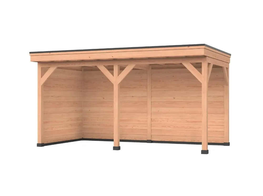Douglas overkapping, 500 x 250, Met achterwand en zijwand, Westwood DIY Koop Online