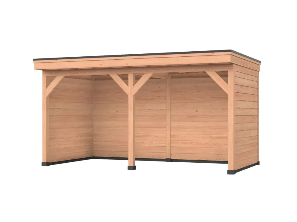 Beperkt Aanbod Douglas overkapping, 600 x 250, Met achterwand en twee zijwanden, Westwood DIY