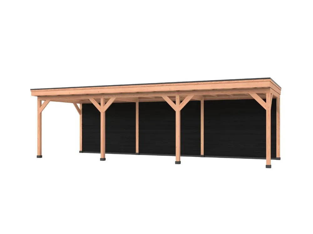 Voordeelprijs Douglas overkapping, 900 x 250, Met achterwand, Westwood DIY zwart