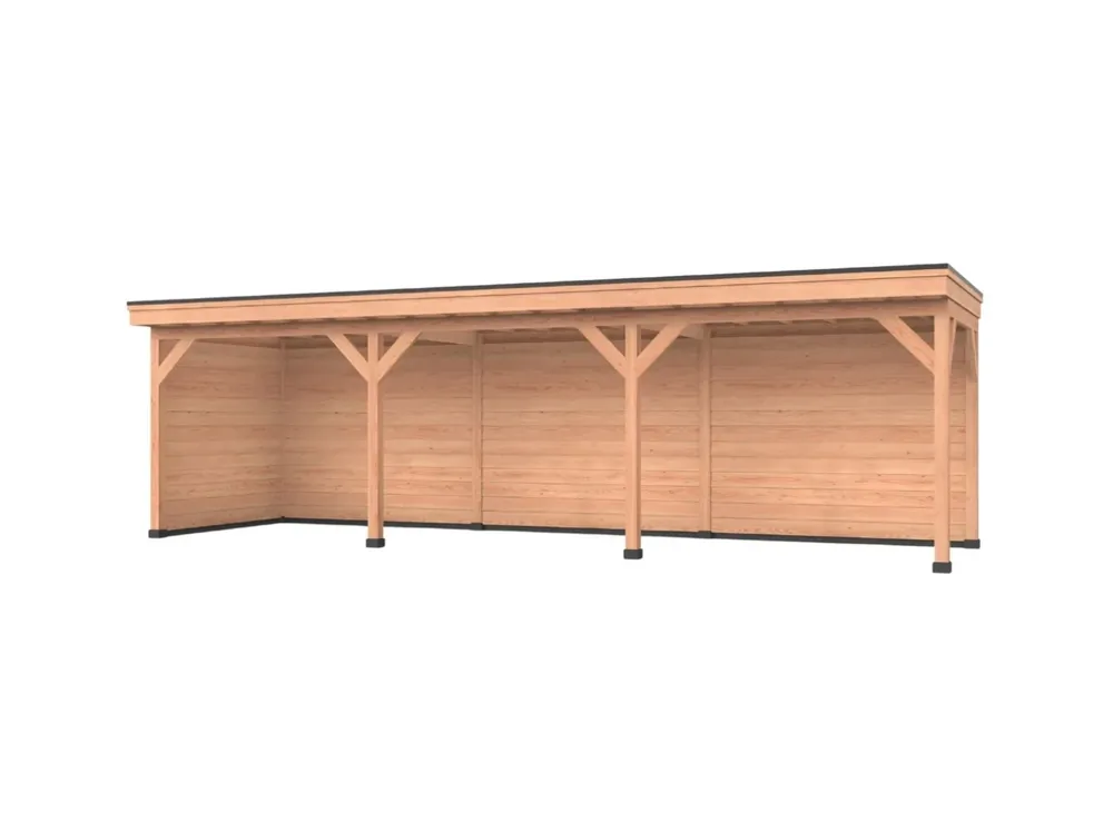Douglas overkapping, 900 x 250, Met achterwand en twee zijwanden, Westwood DIY Beste Prijs