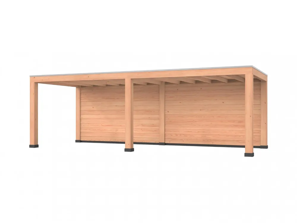 Populair Douglas overkapping, 750 x 300, met achterwand, Westwood Robuust