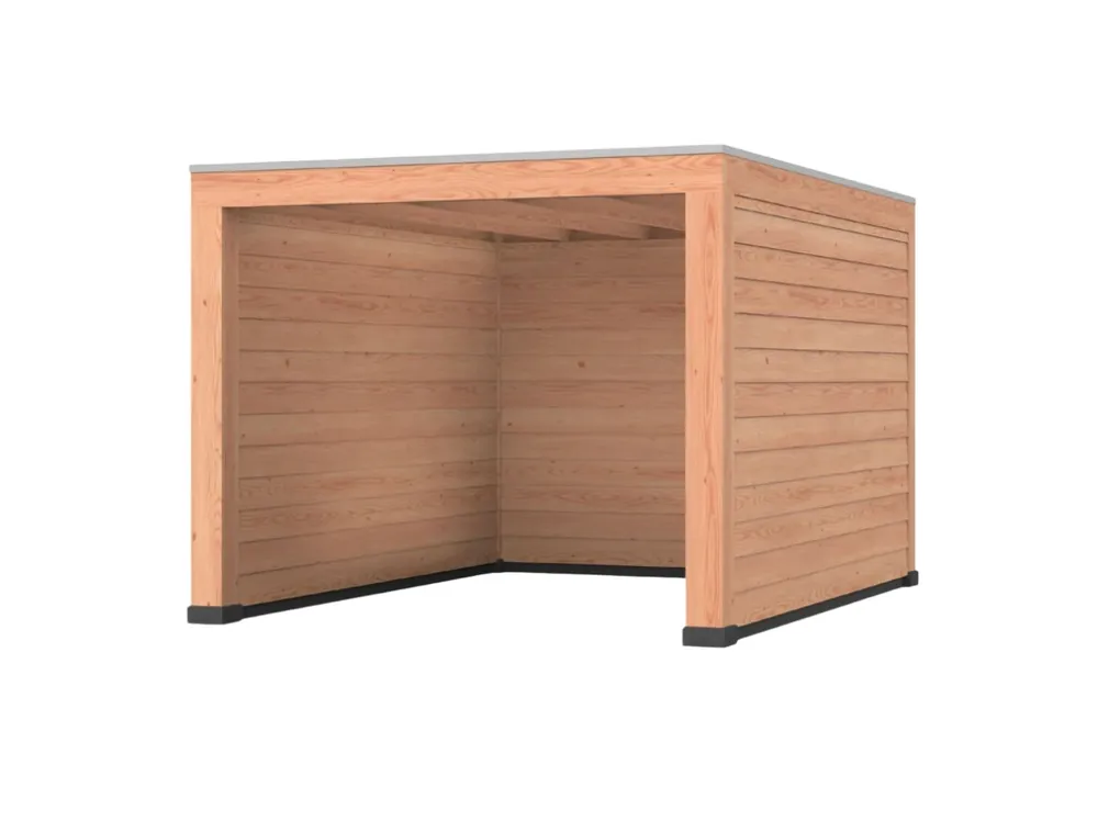 Douglas overkapping, 300 x 400, met achterwand en twee zijwanden, Westwood Modern Populair