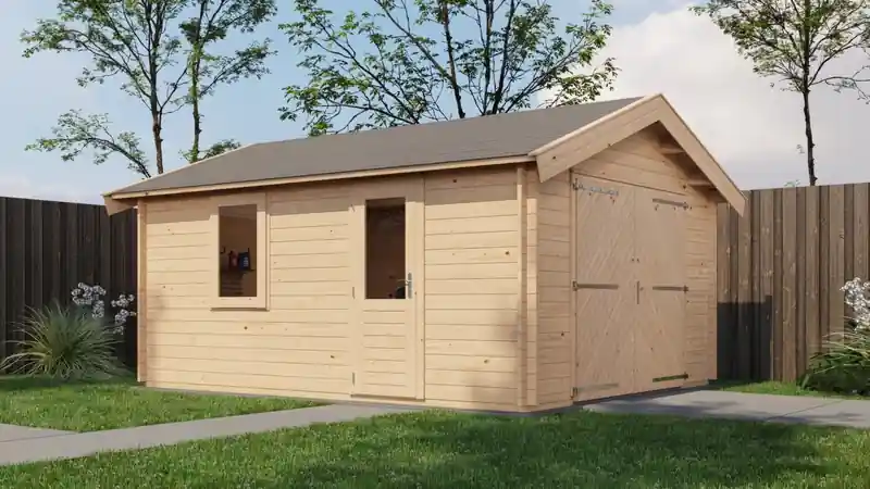 Lugarde Blokhut Opheusden met garagedeur 350x500cm Laatste Kans
