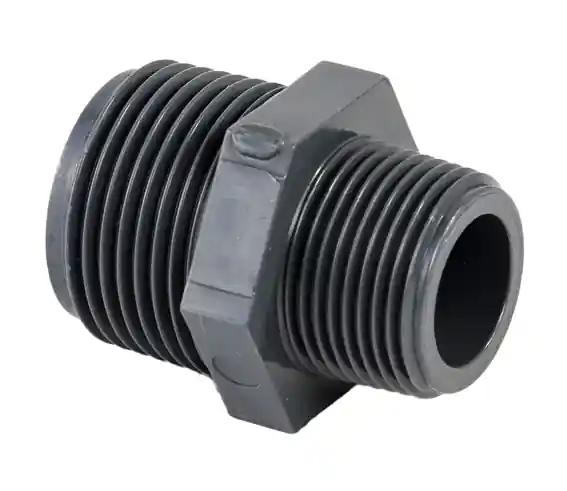 Snelle Levering PVC draadnippel 3/4‘‘ x 1/2‘‘ PN16