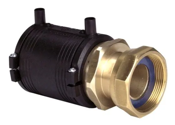 Superprijs ELGEF elektrolas overgangsmof 63 mm x 1" messing met wartel