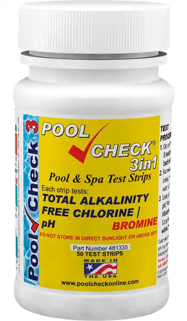 Actieprijs Poolcheck pH, chloor, alkaliniteit 3 in 1 teststrips - 50 strips