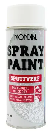 Spuitbusverf ZIJDEGLANS WIT 9010 Uitverkoop