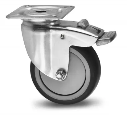 Meest Verkocht Zwenkwiel / rem GRIJS RUBBER 50MM