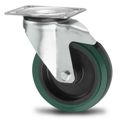 Zwenkwiel GROEN RUBBER 160MM Op = Op
