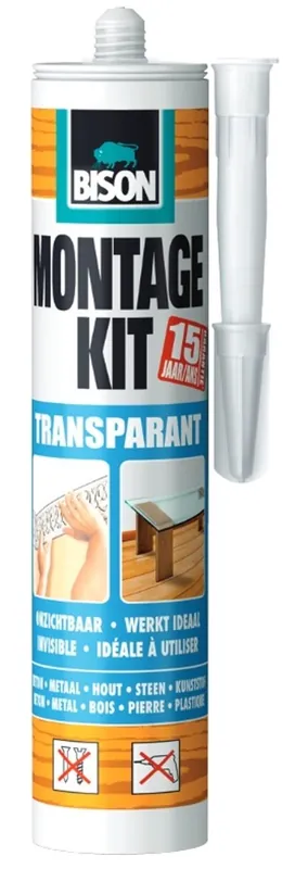 Snelle Levering Montagekit BISON TRANSPARANT 310 ML
