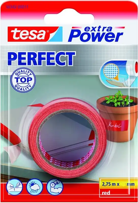 Flitsaanbieding Tape TESA TEXTIEL 38MM ROOD