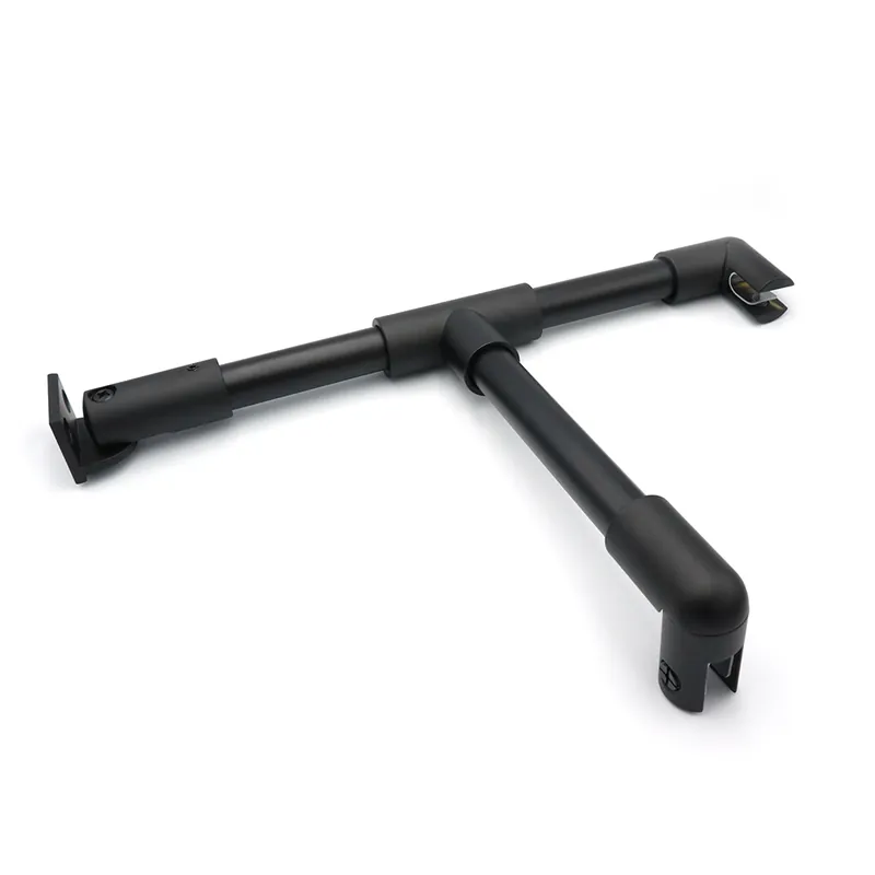 Bestel Nu Stabilisatiestang set rond glas/wand met T-adapter 1000 mm - Zwart