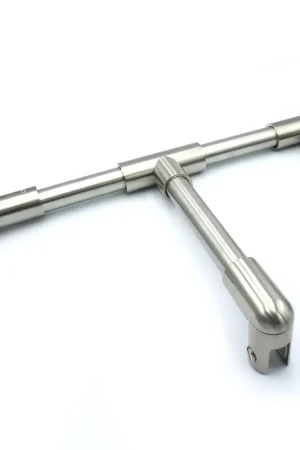 Koop Online Stabilisatiestang set rond glas/wand met T-adapter 1000 mm - RVS