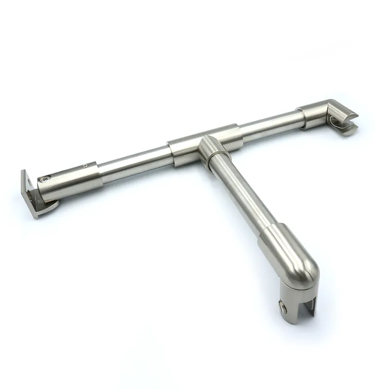 Koop Online Stabilisatiestang set rond glas/wand met T-adapter 1000 mm - RVS