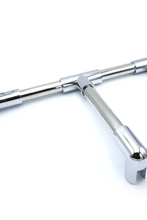 Stabilisatiestang set rond glas/wand met T-adapter 1000 mm - Chroom Betaalbaar