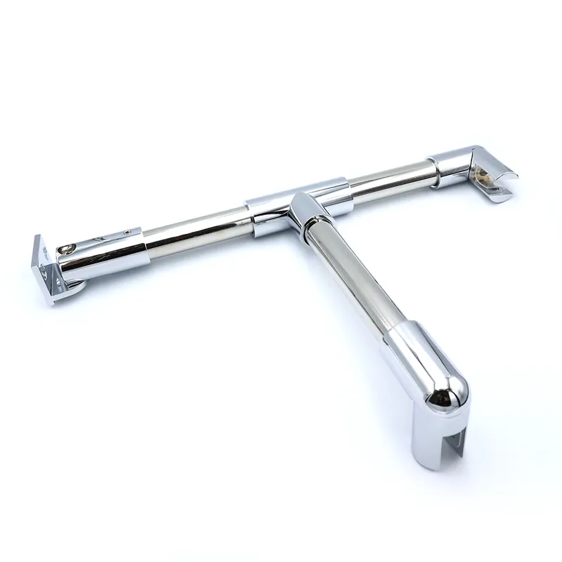 Stabilisatiestang set rond glas/wand met T-adapter 1000 mm - Chroom Betaalbaar