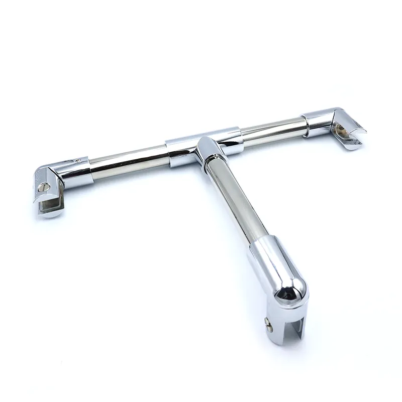 Beste Prijs Stabilisatiestang set rond glas/glas met T-adapter 1000 mm - Chroom