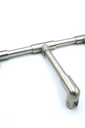 Tijdelijk Beschikbaar Stabilisatiestang set rond glas/glas met T-adapter 1000 mm - RVS