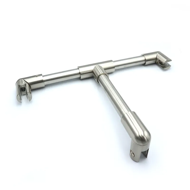 Tijdelijk Beschikbaar Stabilisatiestang set rond glas/glas met T-adapter 1000 mm - RVS